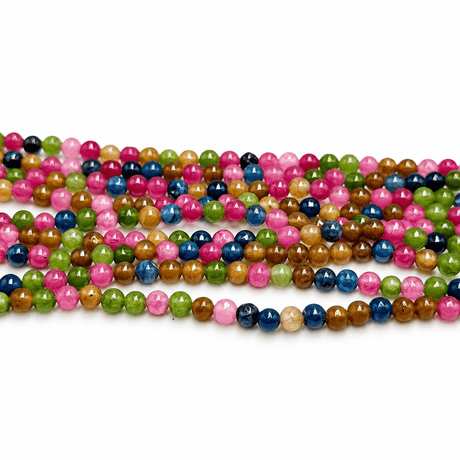 White Jade Perler – Farve Mix, Runde (4mm) - Uniq Perler - 125951
