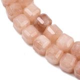 White Jade Perler – Fersken, Facetterede Kubeformede (7,5~8x8x8mm) - Uniq Perler - 125917