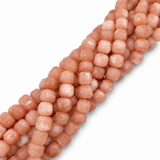 White Jade Perler – Fersken, Facetterede Kubeformede (7,5~8x8x8mm) - Uniq Perler - 125917