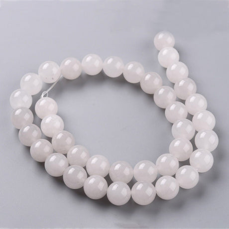 White Jade Perler – Hvid, Runde (10mm) - Uniq Perler - 