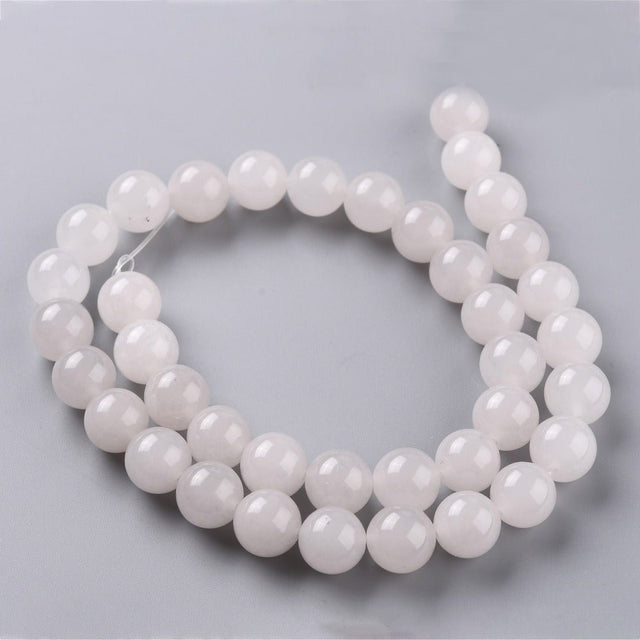 White Jade Perler – Hvid, Runde (10mm) - Uniq Perler - 