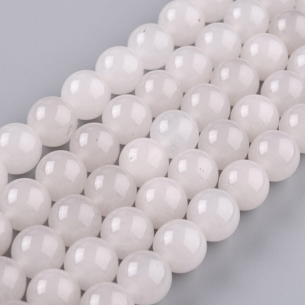 White Jade Perler – Hvid, Runde (10mm) - Uniq Perler - 