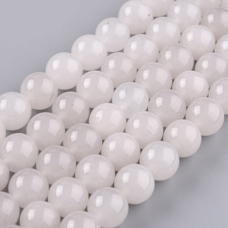 White Jade Perler – Hvid, Runde (10mm) - Uniq Perler - 