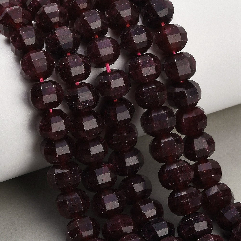 White Jade Perler – Kokosbrun, Facetterede, Græskarform (9,5~10x7~8mm) - Uniq Perler - 125877