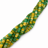 White Jade Perler – Mørk Olivengrøn, Rondel (6x2~3mm) - Uniq Perler - 122404