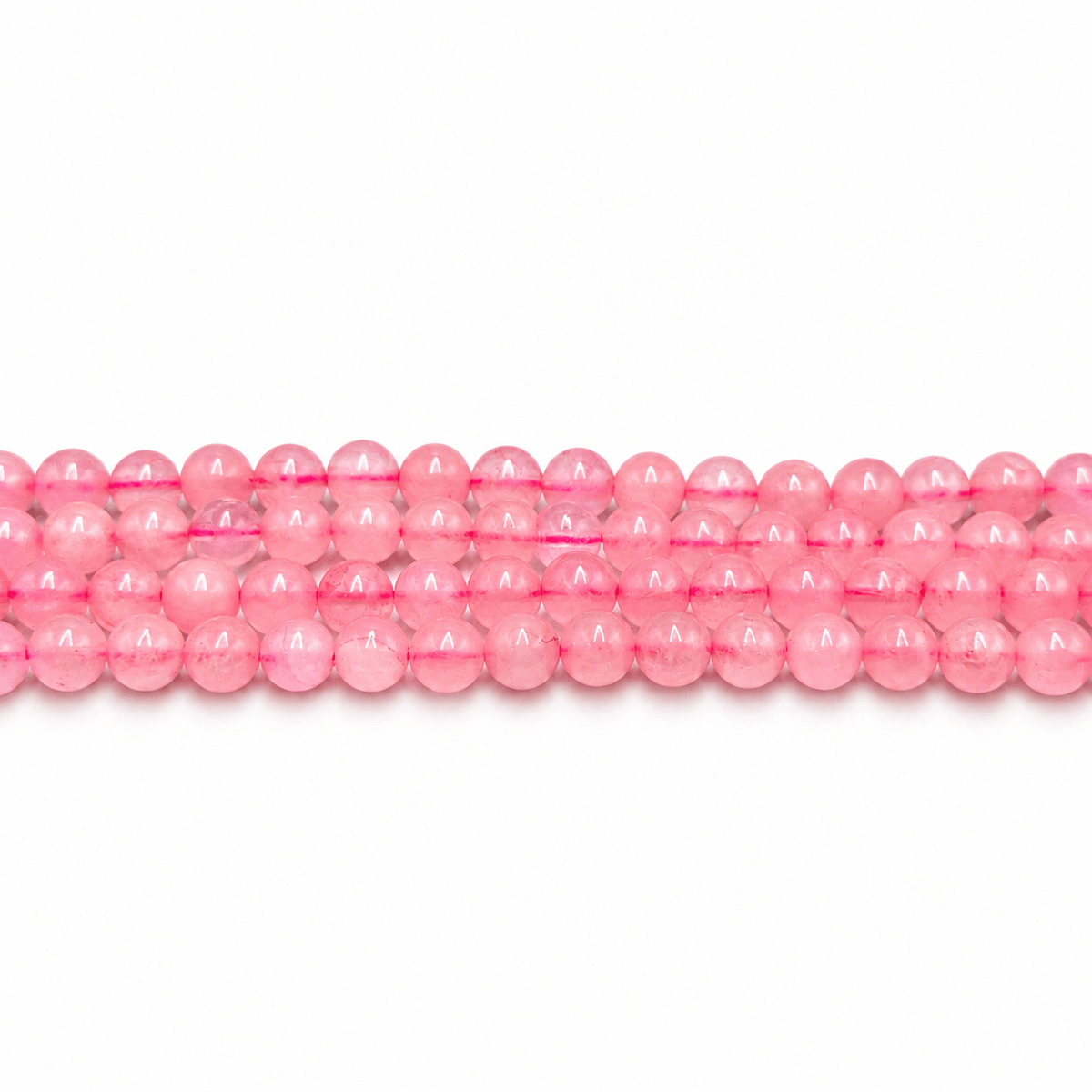 White Jade Perler – Rosa, Runde (8mm) - Uniq Perler - 126118