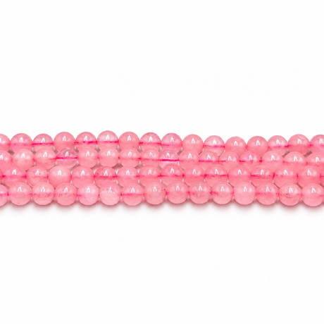 White Jade Perler – Rosa, Runde (8mm) - Uniq Perler - 126118