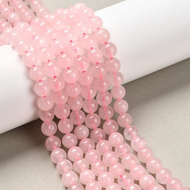 White Jade Perler – Rosa, Runde (8mm) - Uniq Perler - 126118