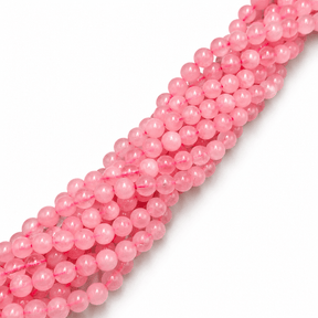 White Jade Perler – Rosa, Runde (8mm) - Uniq Perler - 126118