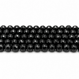 White Jade Perler – Sort, Facetterede Runde (10mm) - Uniq Perler - 124497