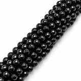 White Jade Perler – Sort, Facetterede Runde (10mm) - Uniq Perler - 124497