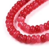 White Jade - Rød, Rondel (4.5x3mm) - Uniq Perler - 