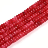 White Jade - Rød, Rondel (4.5x3mm) - Uniq Perler - 