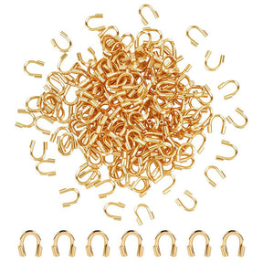 Wirebeskytter – 18K Langtidsholdbar Forgyldt (4,5x4x1mm) 200 stk. - Uniq Perler - 124559
