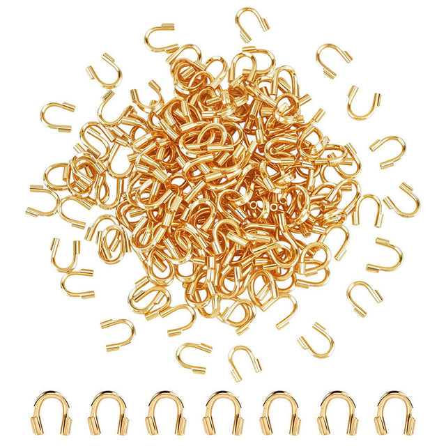 Wirebeskytter – 18K Langtidsholdbar Forgyldt (4,5x4x1mm) 200 stk. - Uniq Perler - 124559