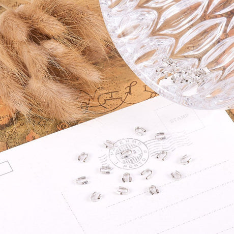 Wirebeskyttere – Forsølvet (4x5mm), 20 stk. - Uniq Perler - 112345