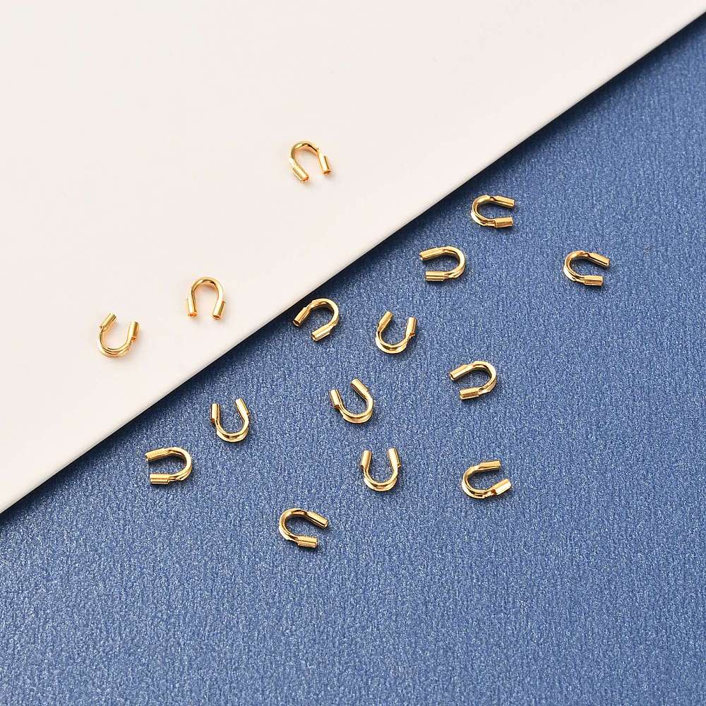 Wirebeskyttere – Langtidsholdbar 18K Forgyldt (4,5x5x1mm) 10 stk. - Uniq Perler - 124215