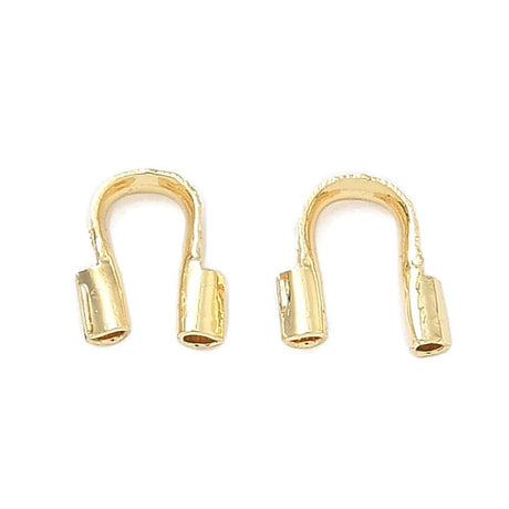 Wirebeskyttere – Langtidsholdbar 18K Forgyldt Messing (5x4x1,5mm) 10 stk. - Uniq Perler - 124216