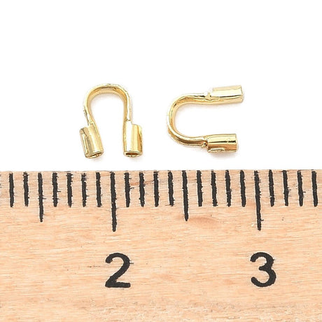 Wirebeskyttere – Langtidsholdbar 18K Forgyldt Messing (5x4x1,5mm) 10 stk. - Uniq Perler - 124216