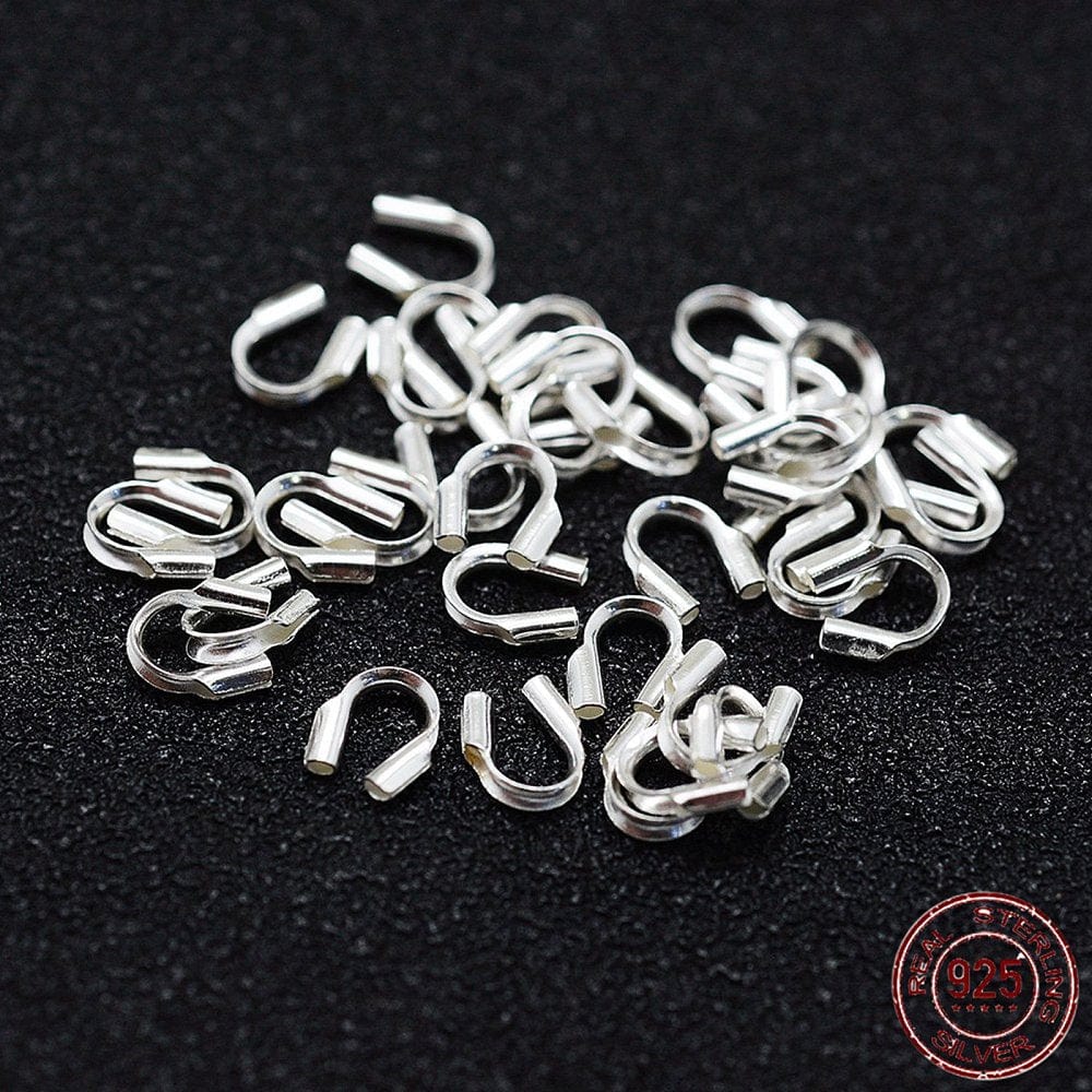 Wirebeskyttere – Sterling Sølv 925 (4,5x4x1mm), 10 stk. - Uniq Perler - 334270
