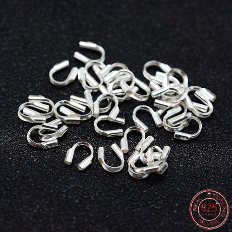 Wirebeskyttere – Sterling Sølv 925 (4,5x4x1mm), 10 stk. - Uniq Perler - 334270