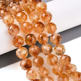 Yellow Kvarts - Facetteret runde (9 - 10mm) - Uniq Perler - 115759