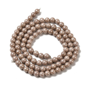 Zirconia Imitation Pearls – Round, Brown (4mm) - Uniq Perler - 