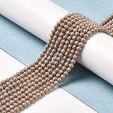 Zirkonia Imiteret Perler – Runde, Brun (4mm) - Uniq Perler - 