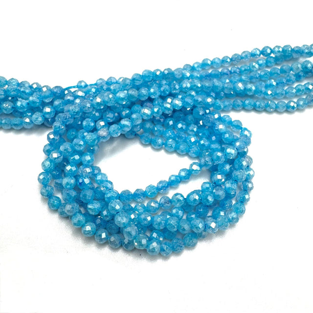 Zirkonia Perler – Deep Blue, Facetteret (3mm) - Uniq Perler - 423593