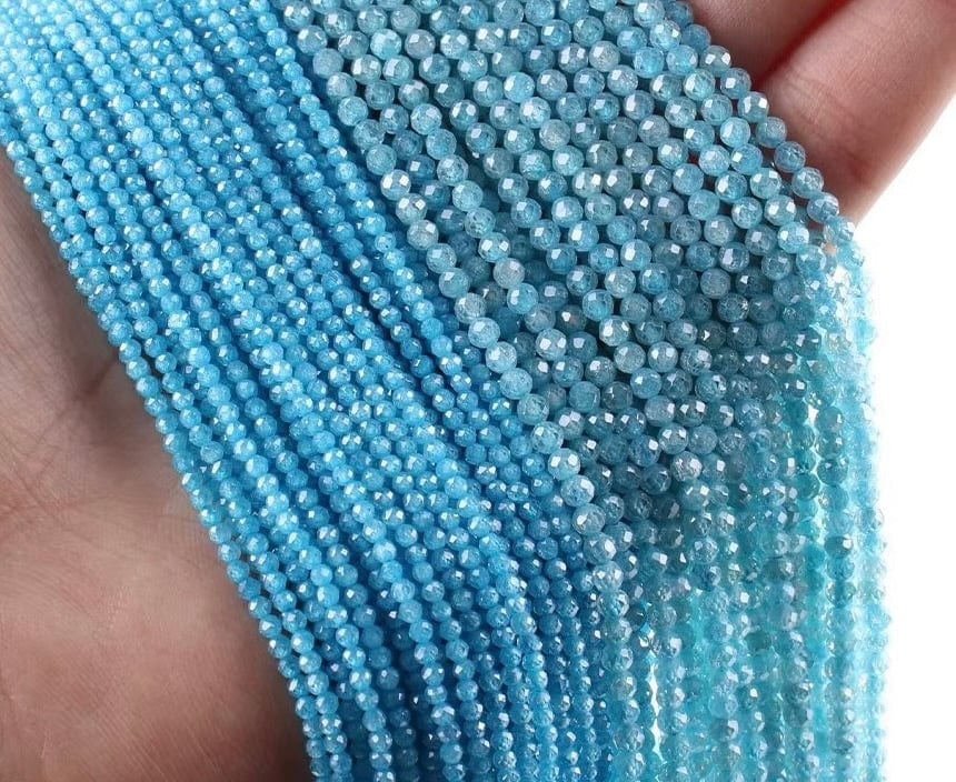 Zirkonia Perler – Deep Blue, Facetteret (3mm) - Uniq Perler - 423593