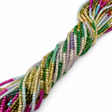 Zirkonia Perler – Farve Mix, Facetterede Rondel (3,5x2,5mm) - Uniq Perler - 124275