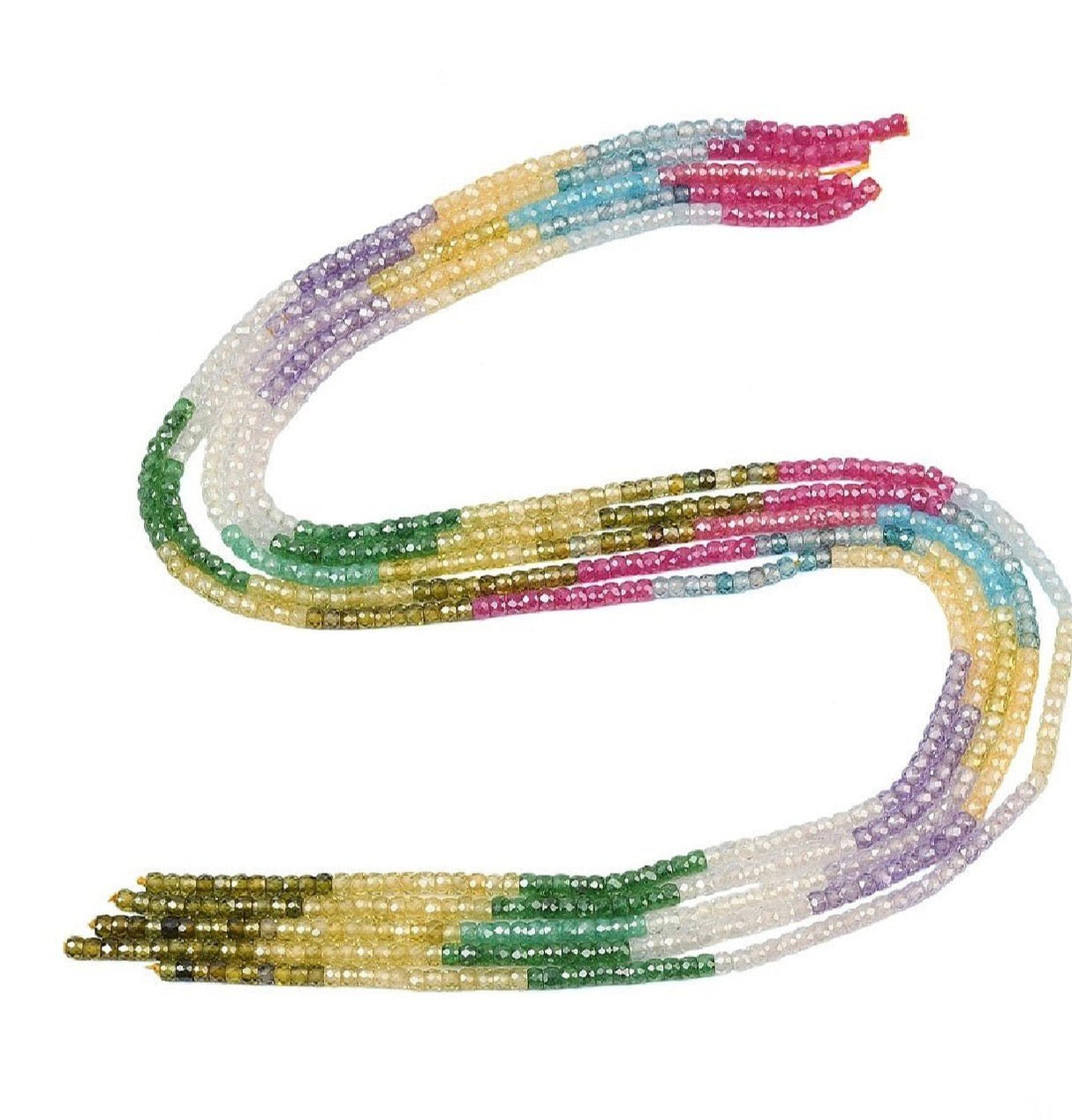 Zirkonia Perler – Farve Mix, Facetterede Rondel (3,5x2,5mm) - Uniq Perler - 124275