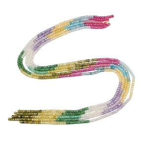 Zirkonia Perler – Farve Mix, Facetterede Rondel (3,5x2,5mm) - Uniq Perler - 124275