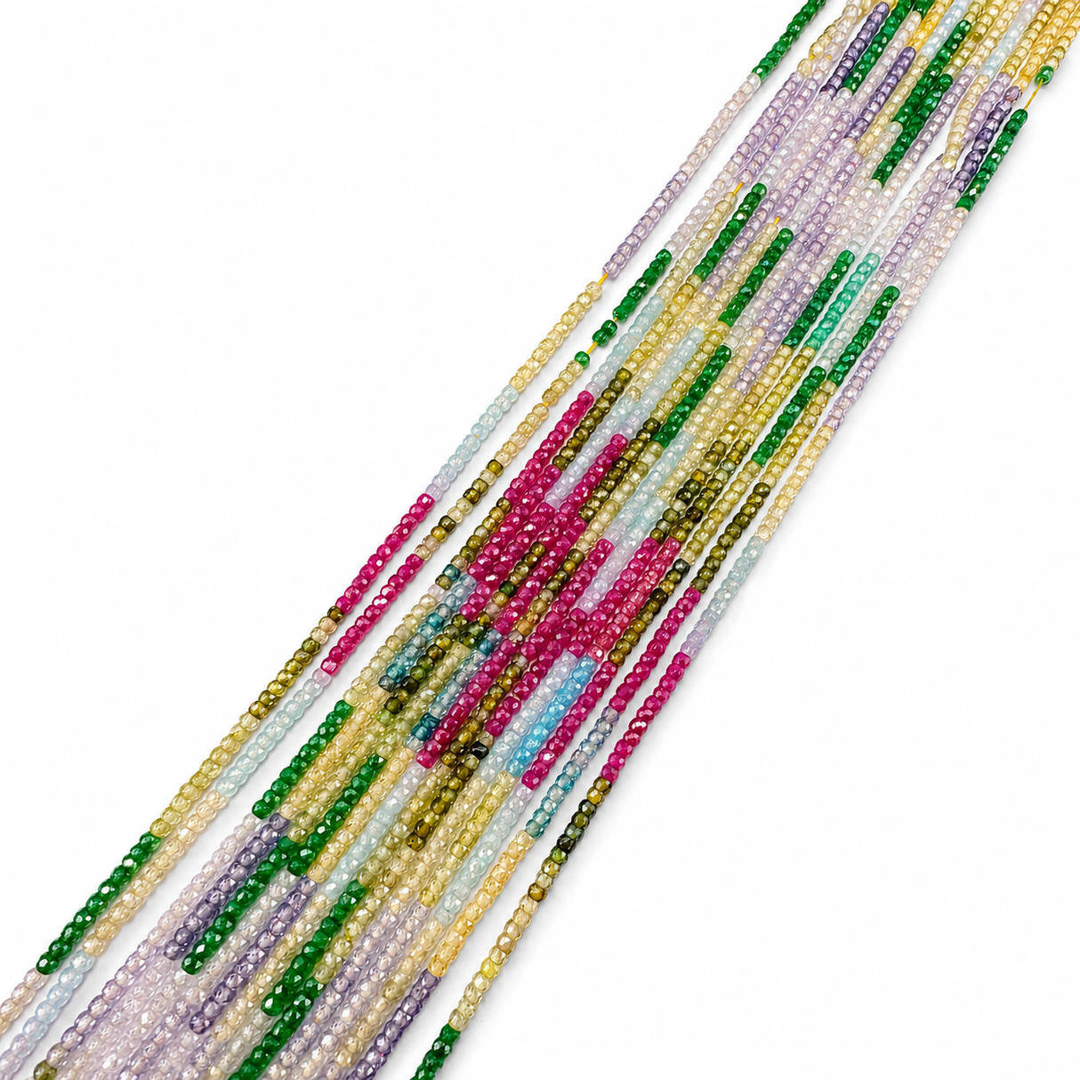 Zirkonia Perler – Farve Mix, Facetterede Rondel (3,5x2,5mm) - Uniq Perler - 124275