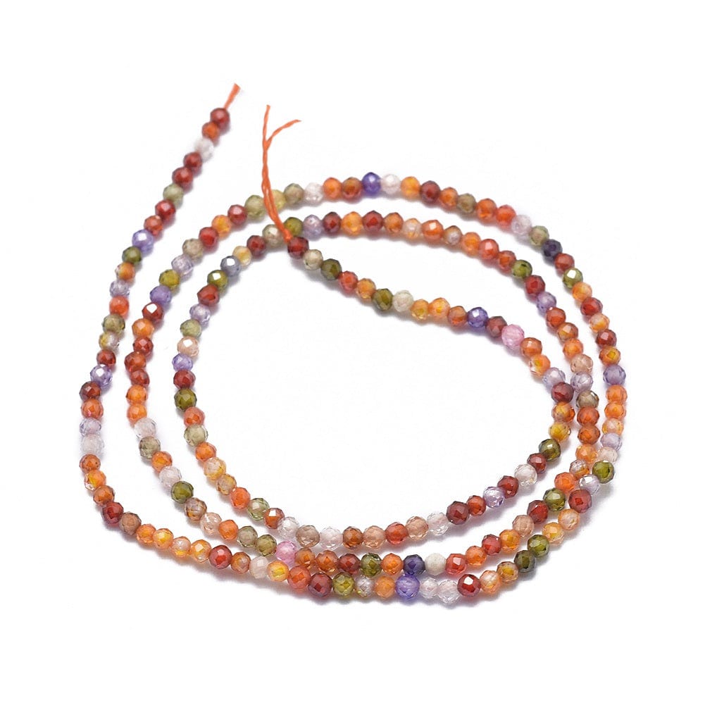 Zirkonia Perler – Farve Mix, Facetteret (2x2mm) - Uniq Perler - 111659