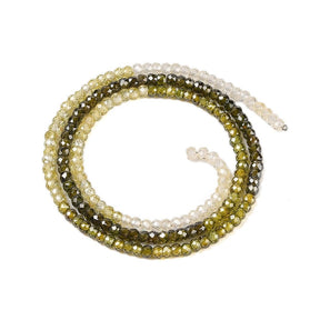 Zirkonia Perlen – Mehrfarbig Grün, Facettiert (3x2mm) - Uniq Perler - 326957