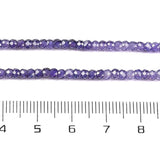 Zirkonia Perler – Flerfarvet Lilla, Facetteret (3x2mm) - Uniq Perler - 574159