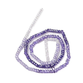 Zirkonia-Perlen – Mehrfarbiges Lila, Facettiert (3x2mm) - Uniq Perler - 574159