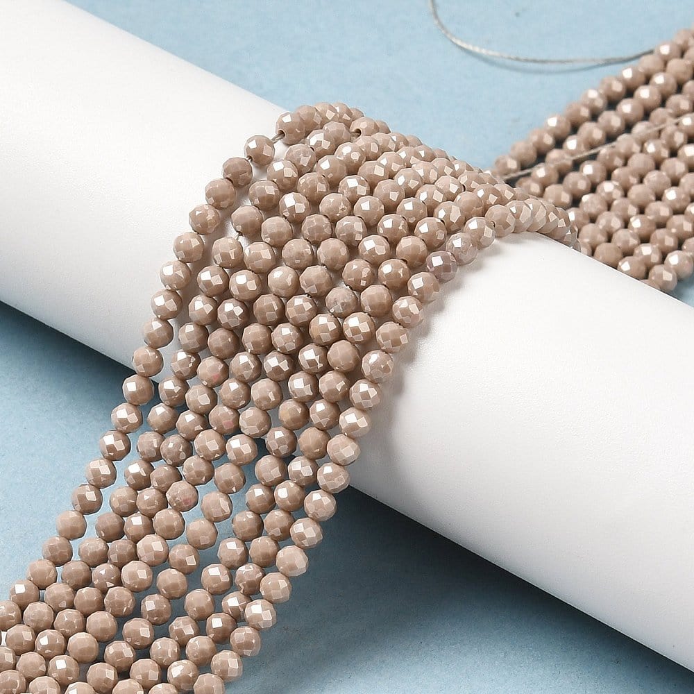 Zirkonia Perler, Gylden Brun, 3mm - Uniq Perler - 804849