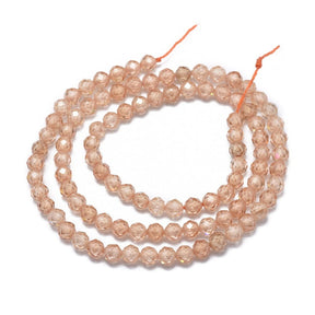 Zirkonia-Perlen – Golden/Pfirsich, facettiert (4mm) - Uniq Perler - 113646