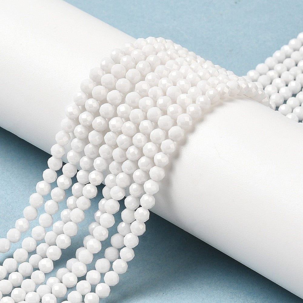 Zirkonia Perler – Hvid, Facetteret (3mm) - Uniq Perler - 473843