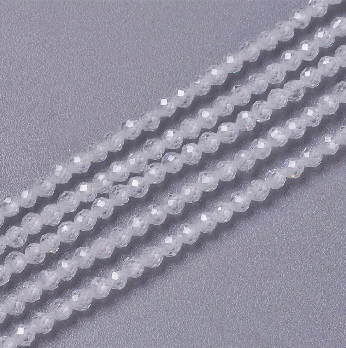 Zirkonia Perler – Klar, Facetteret (3x2,5mm) - Uniq Perler - 0001489536