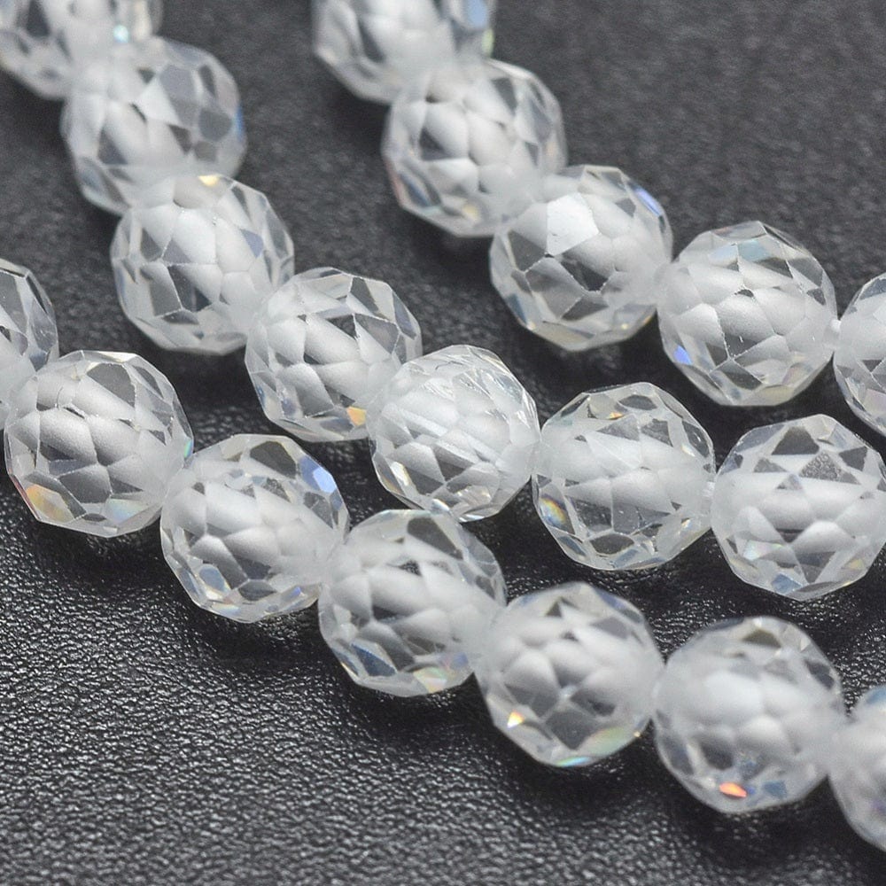 Zirkonia Perler – Klar, Facetteret (4mm) - Uniq Perler - 113647