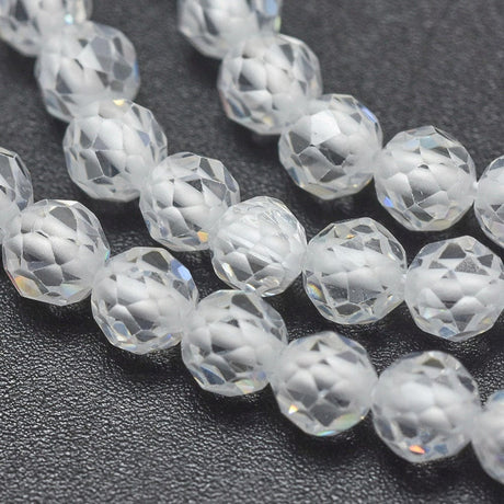 Zirkonia Perler – Klar, Facetteret (4mm) - Uniq Perler - 113647