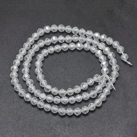 Zirkonia Perler – Klar, Facetteret (4mm) - Uniq Perler - 113647