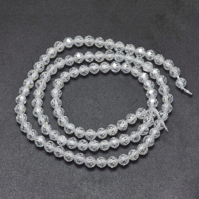 Zirkonia Perler – Klar, Facetteret (4mm) - Uniq Perler - 113647