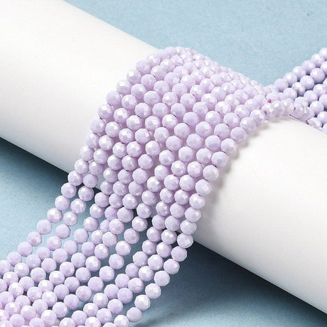 Zirkonia Perler – Lilla, Facetteret (3mm) - Uniq Perler - 112814