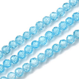 Zirkonia Perler – Lyseblå, Facetterede, Runde (4mm) - Uniq Perler - 125920