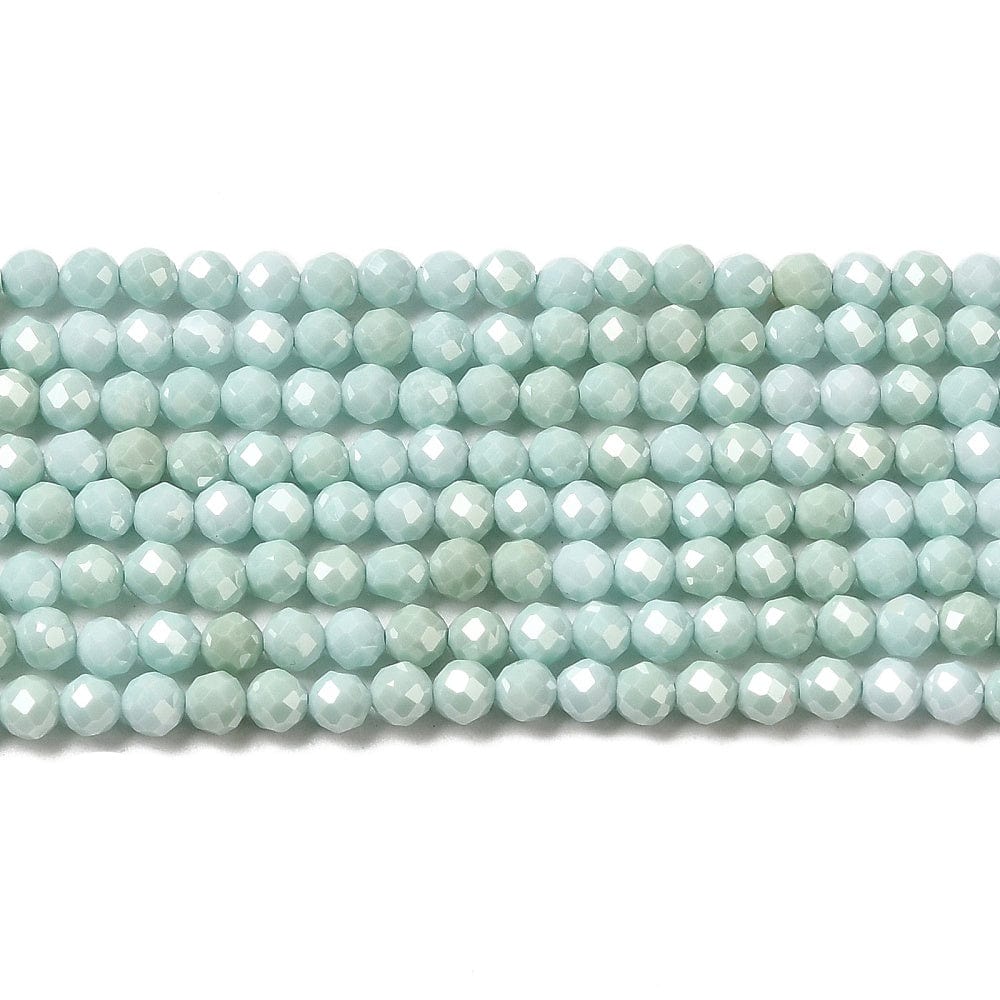 Zirkonia Perler – Mint Grøn, Facetteret (3mm) - Uniq Perler - 475472