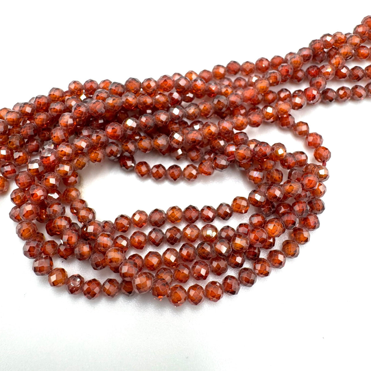 Zirkonia Perler – Orange, Facetteret (3mm) - Uniq Perler - 052274